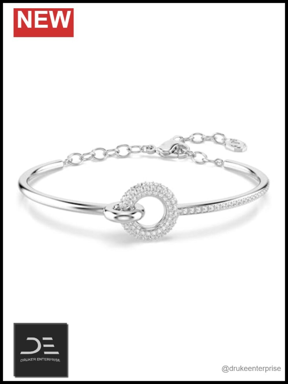 Swarovski Crystal Dextera Bangle Bracelet Rhodium Plated
